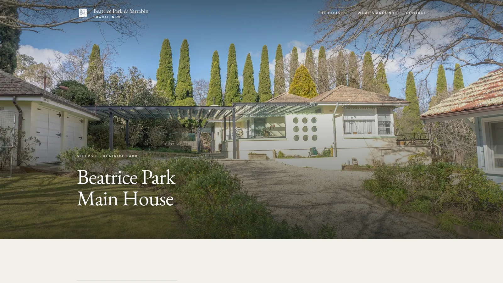 Beatrice Park & Yarrabin website screenshot 1