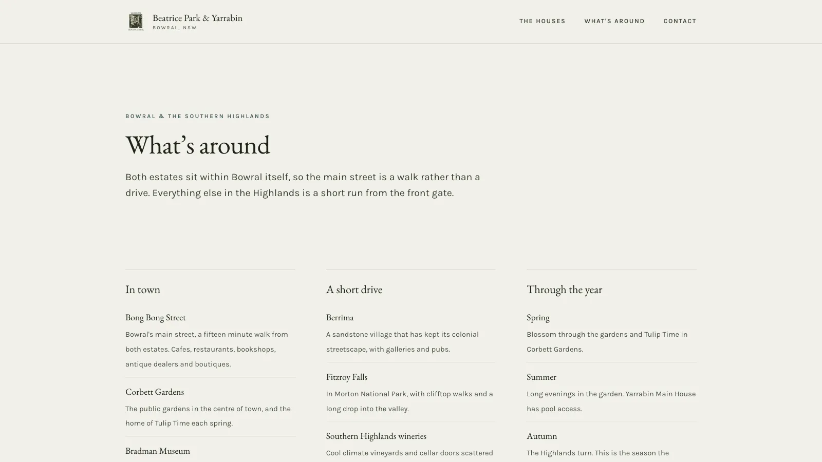 Beatrice Park & Yarrabin website screenshot 4