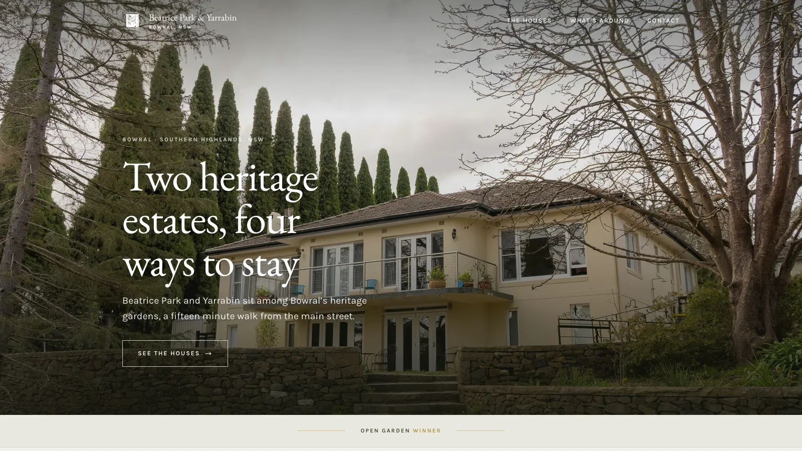 Beatrice Park & Yarrabin website preview